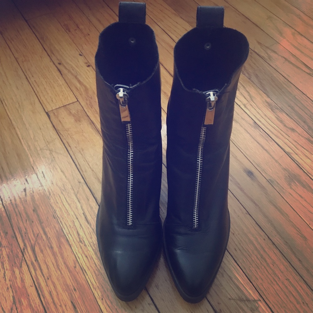 Black Leather Zara Boot Size 37/7